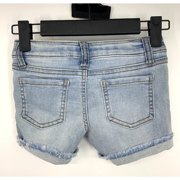 Hippie Girl Denim Shorts Midi Snap Button Soft Stretch Adjustable - Picture 4 of 5